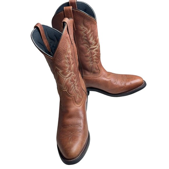 Laredo Saw Mill Boots 12" Shaft Mens Size 9EW Cowboy Western Brown Briar 68494 - Picture 2 of 7